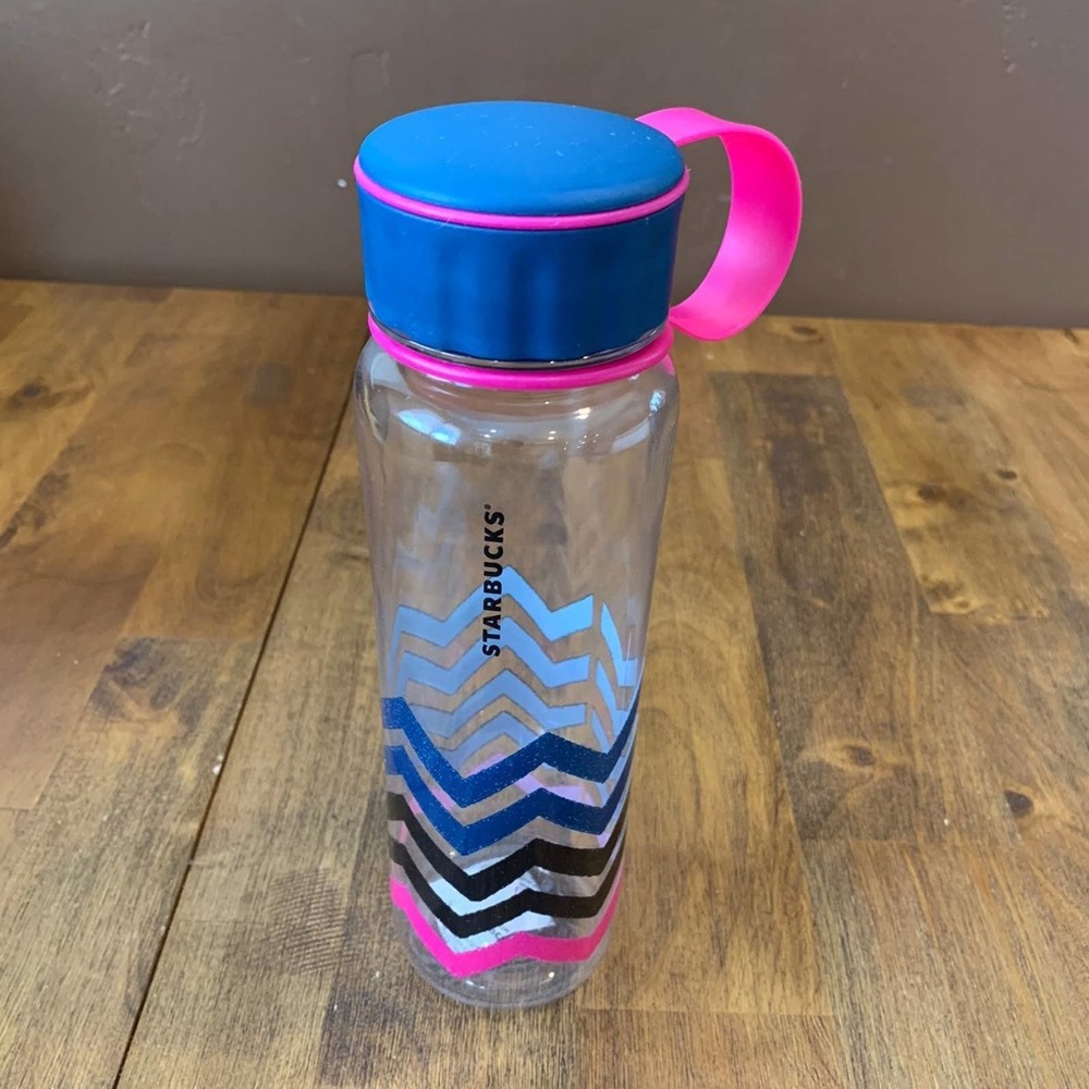 Starbucks Chevron Water Bottle Cup Pink